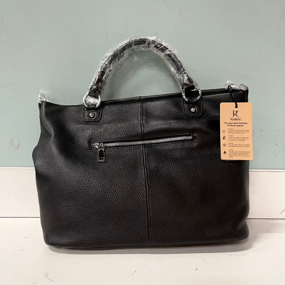 NWT Kattee Black Leather Satchel Bag